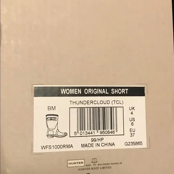 Hunter Original Boots, Size-6 Women’s; Lavender