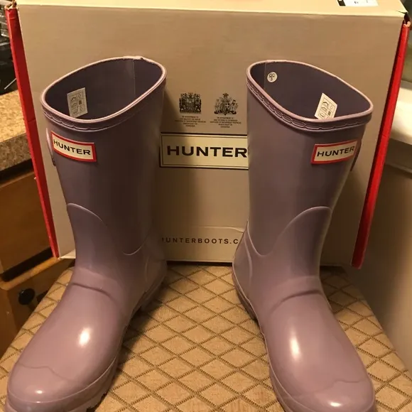 Hunter Original Boots, Size-6 Women’s; Lavender