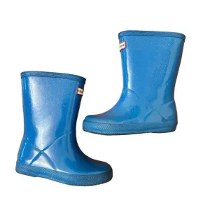 Hunter Original First Classic Starcloud Short Rain Boots Blue Size US 10 Kids
