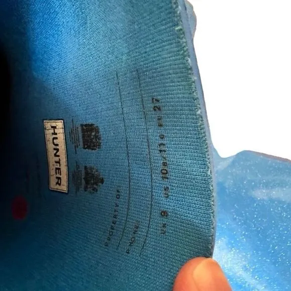 Hunter Original First Classic Starcloud Short Rain Boots Blue Size US 10 Kids