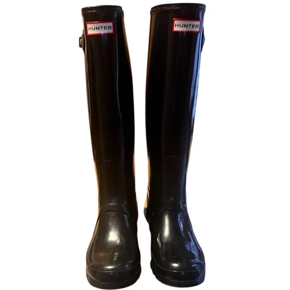 HUNTER Original Gloss Tall black rain boots EU 39