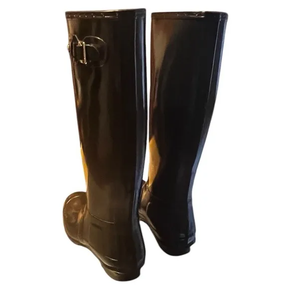 HUNTER Original Gloss Tall black rain boots EU 39