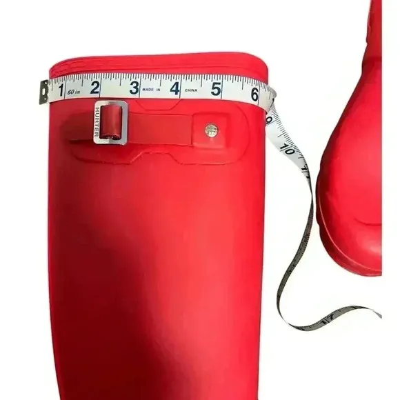 Hunter Original Stripe Tall Matte Coral/Pink Rubber Rain Boots Women's Size 6