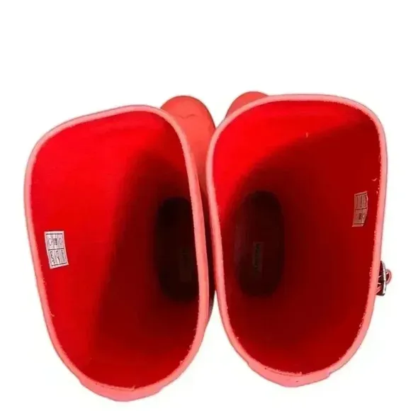 Hunter Original Stripe Tall Matte Coral/Pink Rubber Rain Boots Women's Size 6