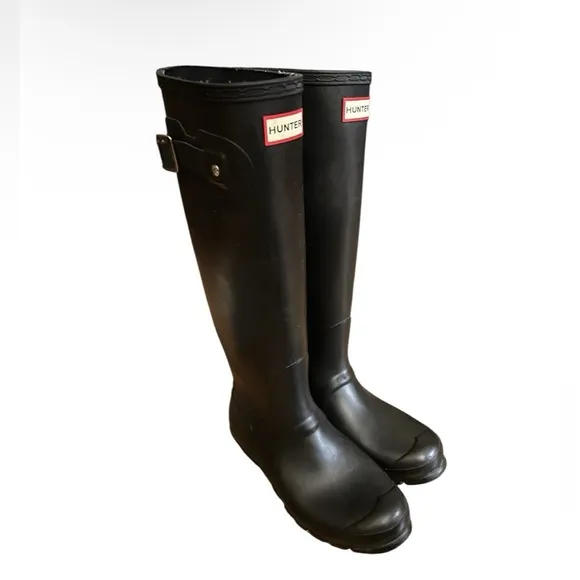Hunter original tall black rain boots   cleaning set   2 Hunter Boot Socks! SZ 9
