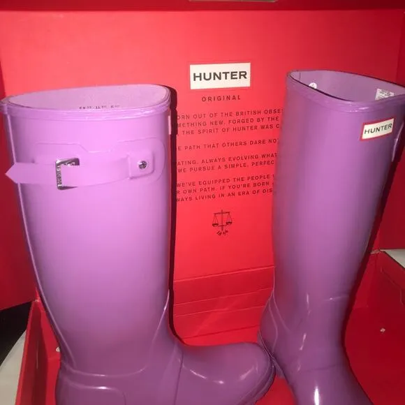 Hunter original tall boots lilac purple rain boots