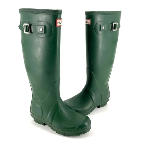 HUNTER Original Tall Green Rubber Rain Boots