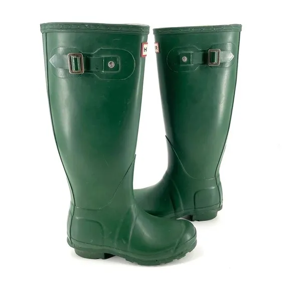 HUNTER Original Tall Green Rubber Rain Boots