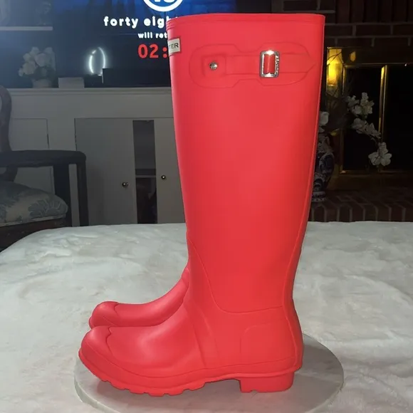 Hunter Original Tall Rain Boots Hyper Pink Size:9  Perfect w/Lilly Pulitzer