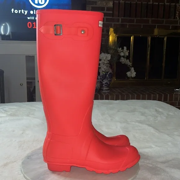 Hunter Original Tall Rain Boots Hyper Pink Size:9  Perfect w/Lilly Pulitzer