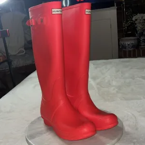 Hunter Original Tall Rain Boots Hyper Pink Size:9  Perfect w/Lilly Pulitzer