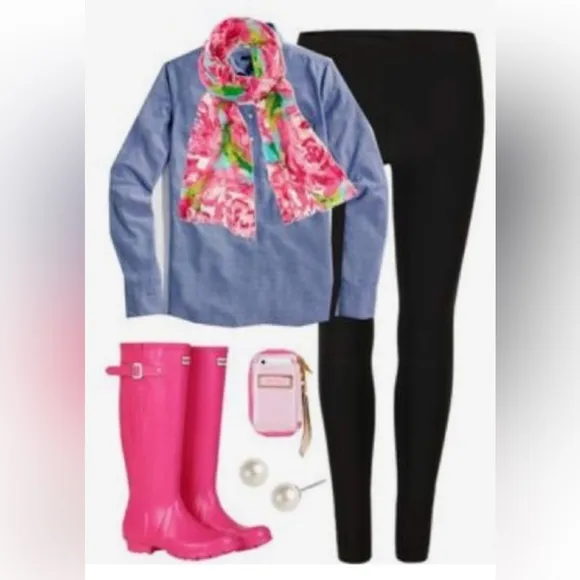 Hunter Original Tall Rain Boots Hyper Pink Size:9  Perfect w/Lilly Pulitzer