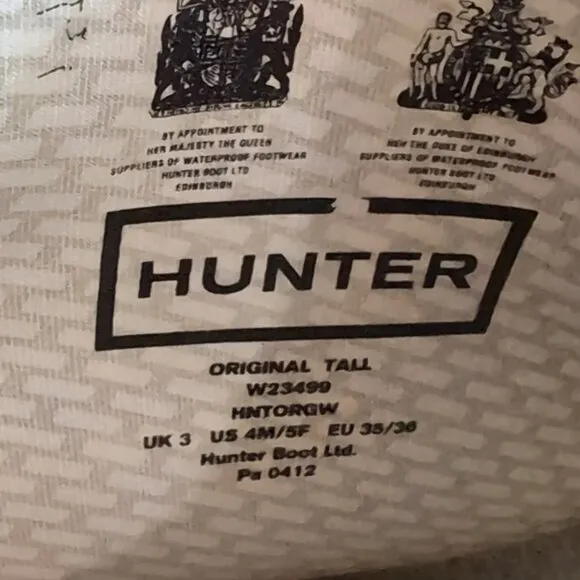 Hunter original tall rain boots size 5