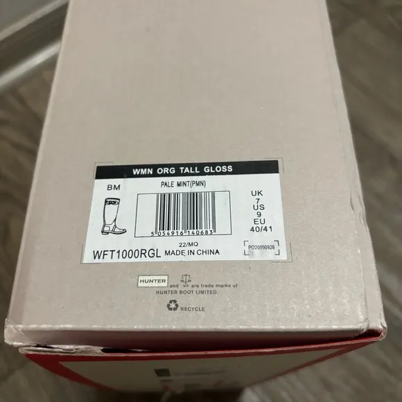 Hunter Pale Mint Original Tall Gloss Boots