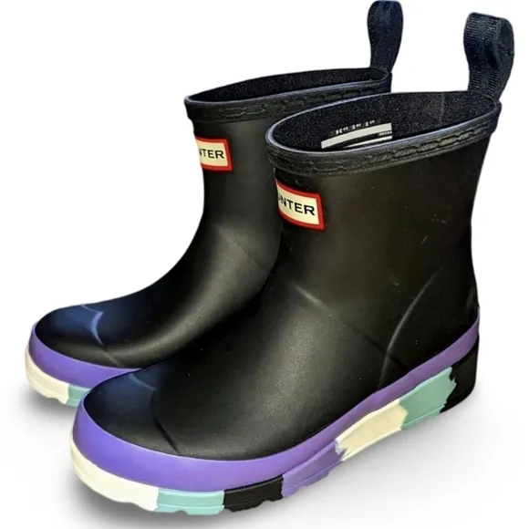 Hunter Play NWOT Short Rain Boots with Striped Soles sz 5 Euro 36​