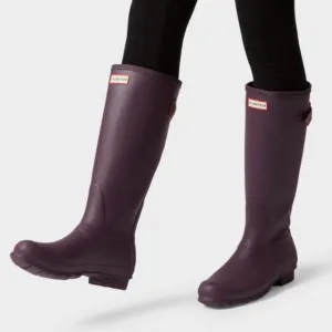 Hunter Purple Original Tall Rain Boots Black Grape