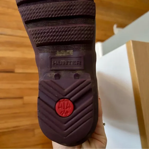 Hunter Purple Original Tall Rain Boots Black Grape