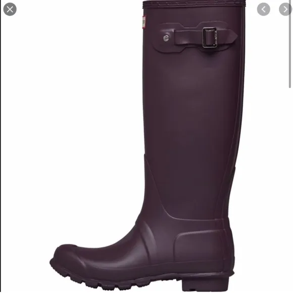 Hunter Purple Original Tall Rain Boots Black Grape