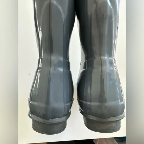 Hunter Rainboots Gray Original Gloss Tall Boots Womens 7