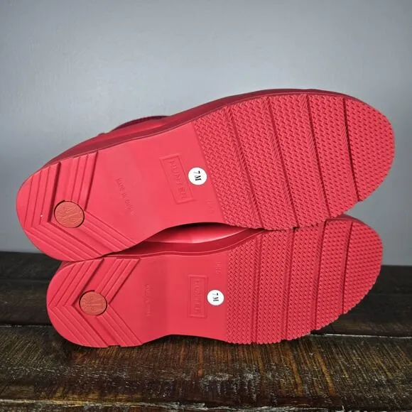 Hunter Waterproof Chelsea Womens Size 7 Short Rain Boots Waterproof Red