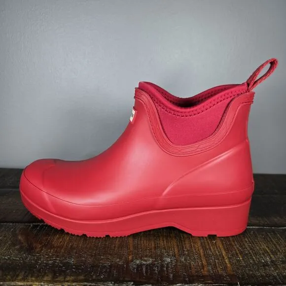 Hunter Waterproof Chelsea Womens Size 7 Short Rain Boots Waterproof Red