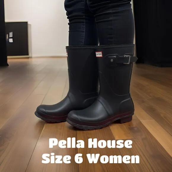 Hunter Women's Original Short Rain Boots Black Size 6