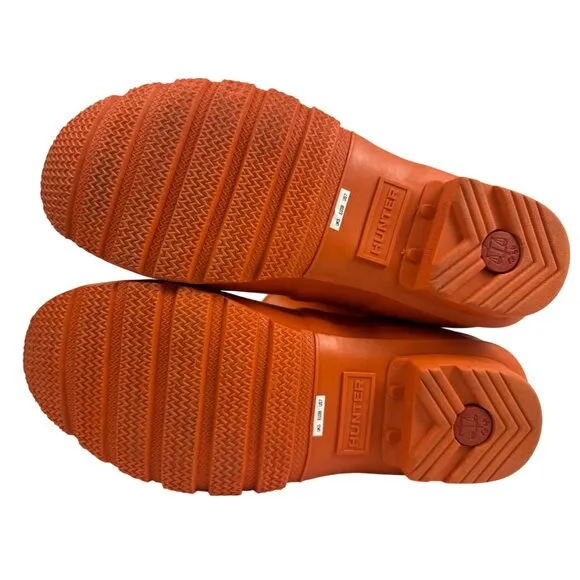 Hunter Women's Original Short Wellington Orange Rubber Rain Boots Size US 7