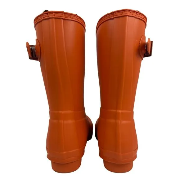 Hunter Women's Original Short Wellington Orange Rubber Rain Boots Size US 7