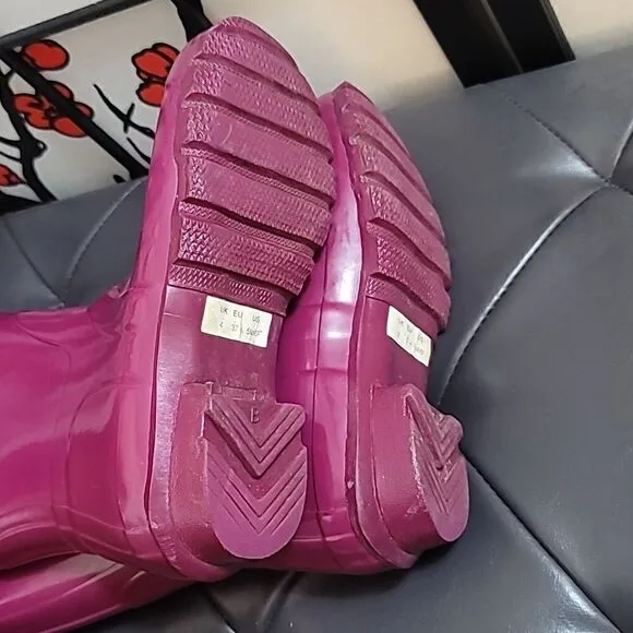 Hunter Tall Violet Plum Pink Gloss Rain Boots