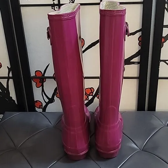 Hunter Tall Violet Plum Pink Gloss Rain Boots