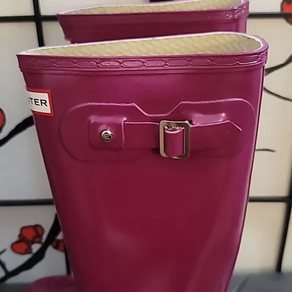 Hunter Tall Violet Plum Pink Gloss Rain Boots