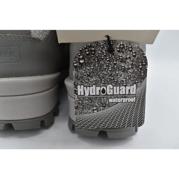 Hunter Womens Size 10 Glitter Silver Grey Insulated Winter Commando Boots Shoes