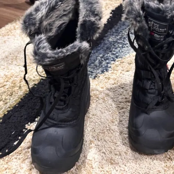 Ice Fields Women's Shirley Black 2 Tall Winter Boots Size 8