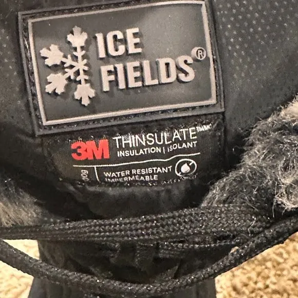 Ice Fields Women's Shirley Black 2 Tall Winter Boots Size 8