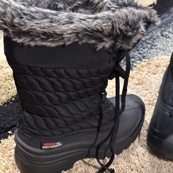 Ice Fields Women's Shirley Black 2 Tall Winter Boots Size 8