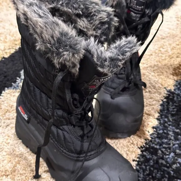Ice Fields Women's Shirley Black 2 Tall Winter Boots Size 8