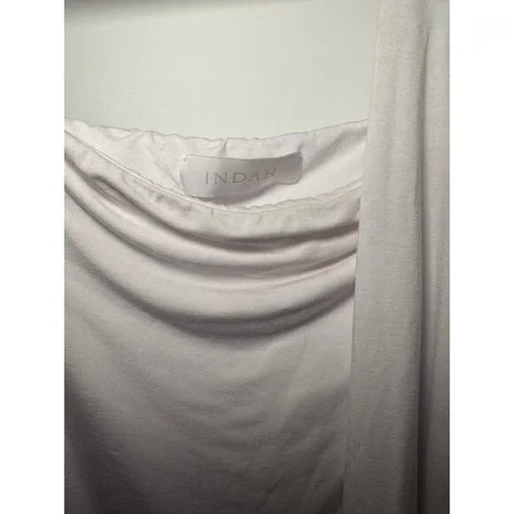 Indah Kira Maxi Skirt (Size M) &amp; Helen Crop Top (Size L) – White