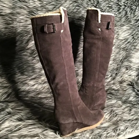 Isaac Mizrahi Brown Multi Suede Tall Boots 7M
