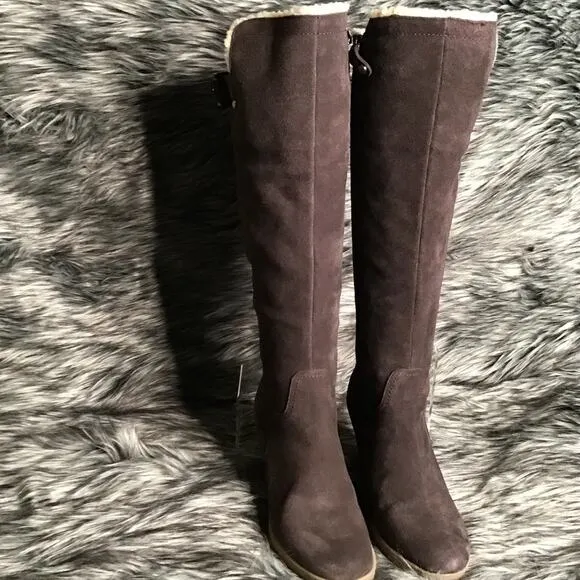 Isaac Mizrahi Brown Multi Suede Tall Boots 7M