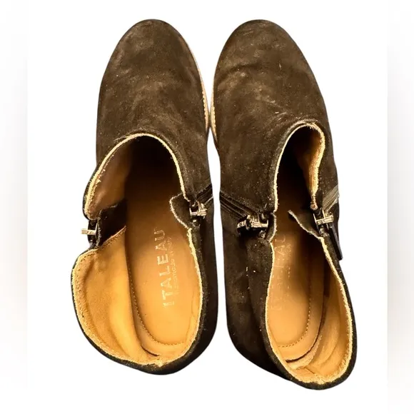 italeau Blck Leather Chukka/Booties Foliana Waterproof Made In Italy SZ 40 | EUC