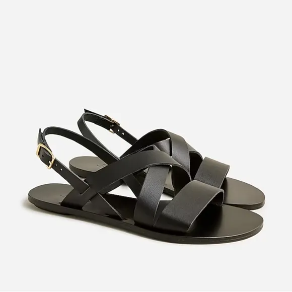 J. Crew Carsen made-in-Italy slingback sandals in leather • size 5 1/2 • CA044