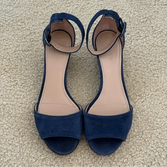 J. Crew Laila and Navy Suede Wedges Sandals