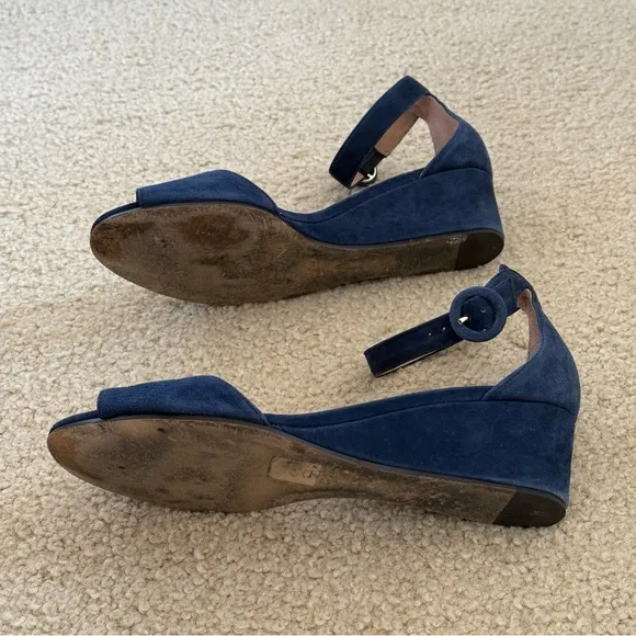 J. Crew Laila and Navy Suede Wedges Sandals