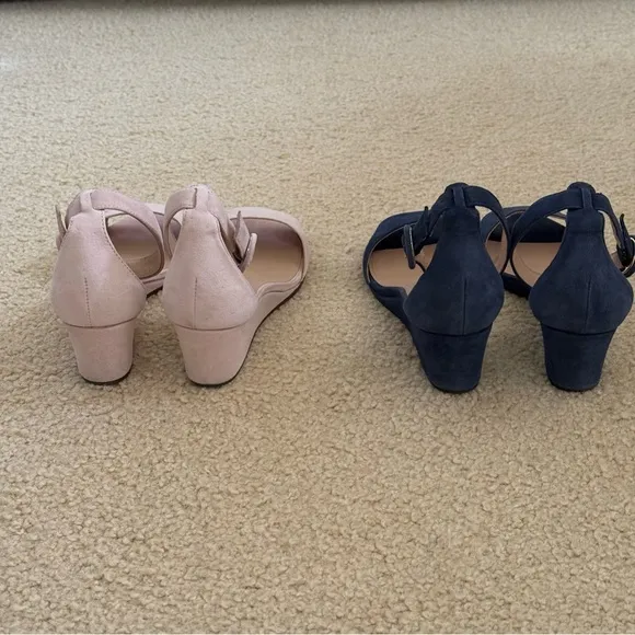 J. Crew Laila and Navy Suede Wedges Sandals