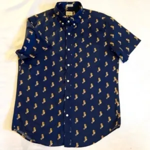 J Crew Small LW Short Sleeve Button-down Seahorses!​​​​​​​​​​​​​​​​​​​