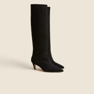 J. Crew Stevie knee-high pull-on boots in suede Black 9.5