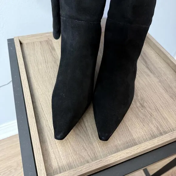 J. Crew Stevie knee-high pull-on boots in suede Black 9.5