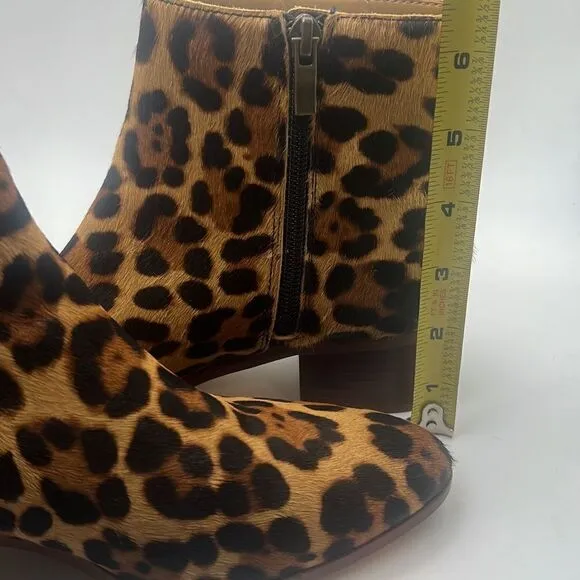 J. Crew “Walker” ankle calf hair boots- Rich Mahogany leopard print-women-7