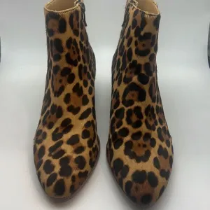 J. Crew “Walker” ankle calf hair boots- Rich Mahogany leopard print-women-7