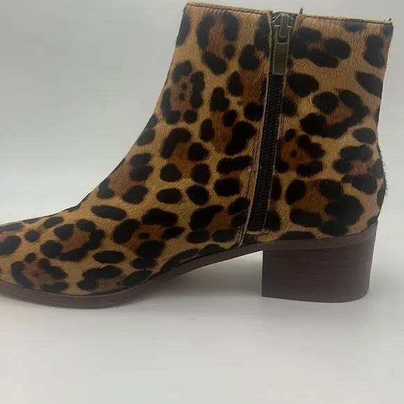 J. Crew “Walker” ankle calf hair boots- Rich Mahogany leopard print-women-7